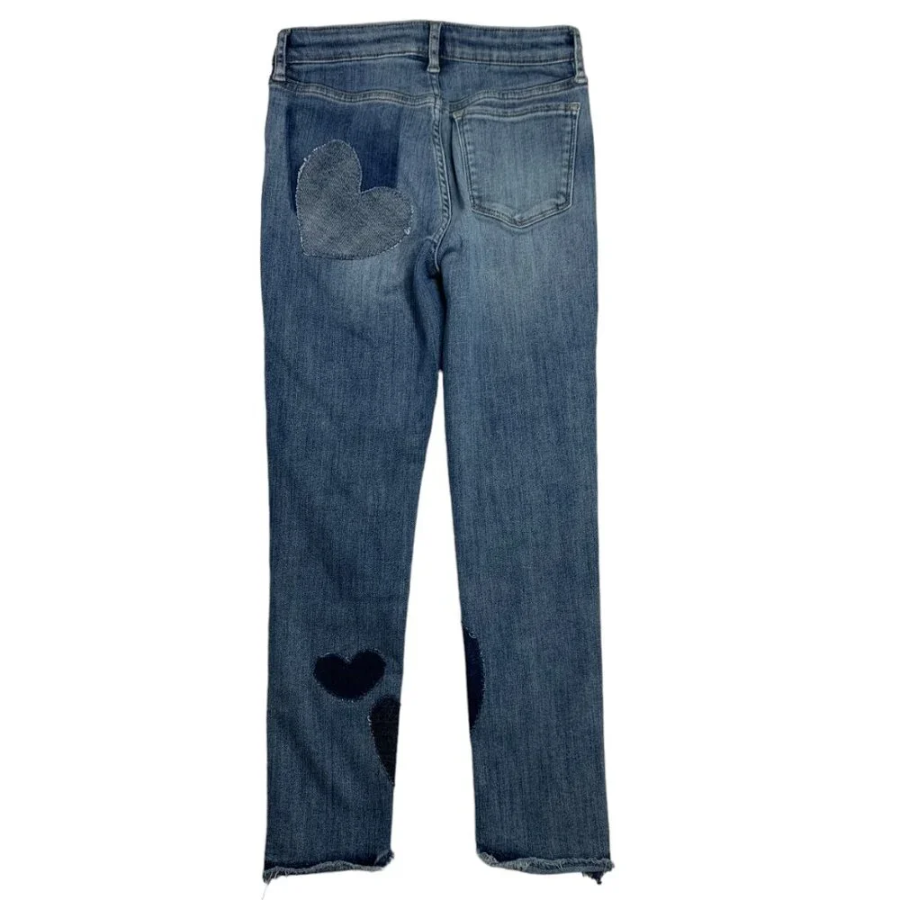 Gap Jeans Jeggings Heart Applique Patched Distressed Denim Girls 12